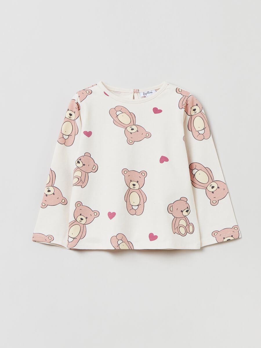 T-shirt a maniche lunghe con stampa_0