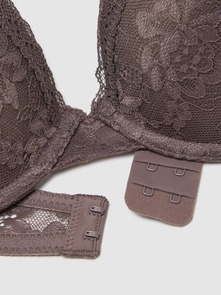 Grey Lace Padded Bra_5