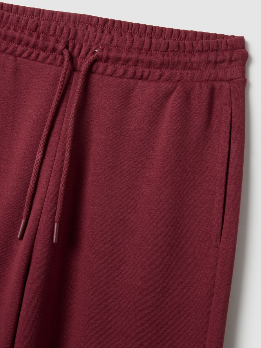 Pink regular fit cotton blend trousers_5