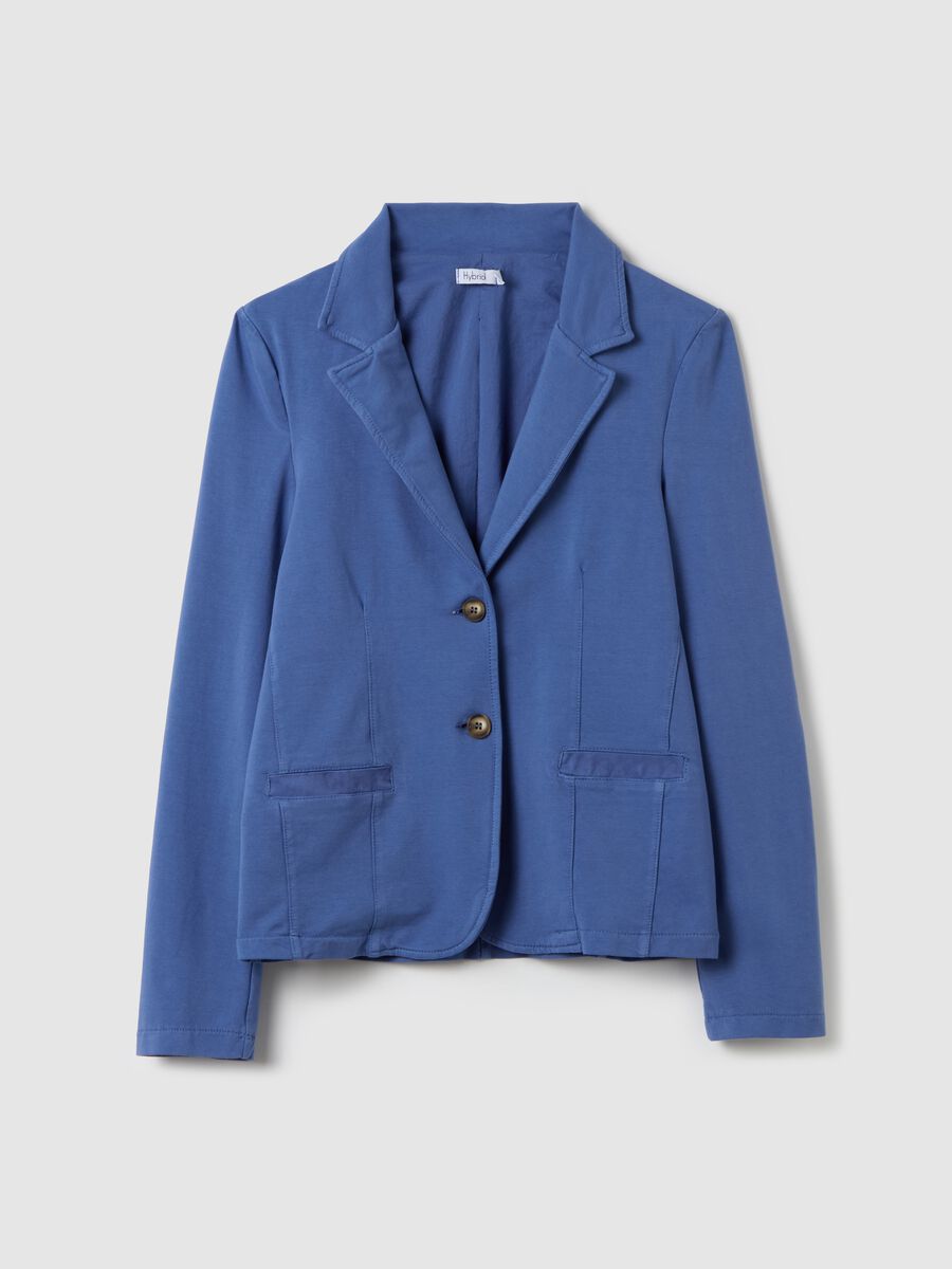 Single-breasted blazer in stretch cotton_4