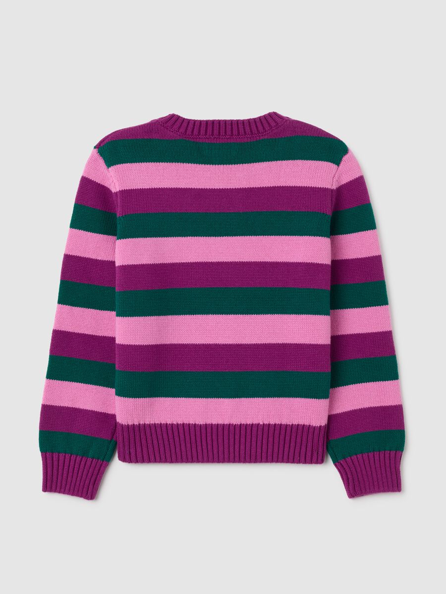 Pullover da ragazze in puro cotone multicolor regular fit_4