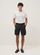 Black pure cotton cargo Bermuda shorts, regular fit_0