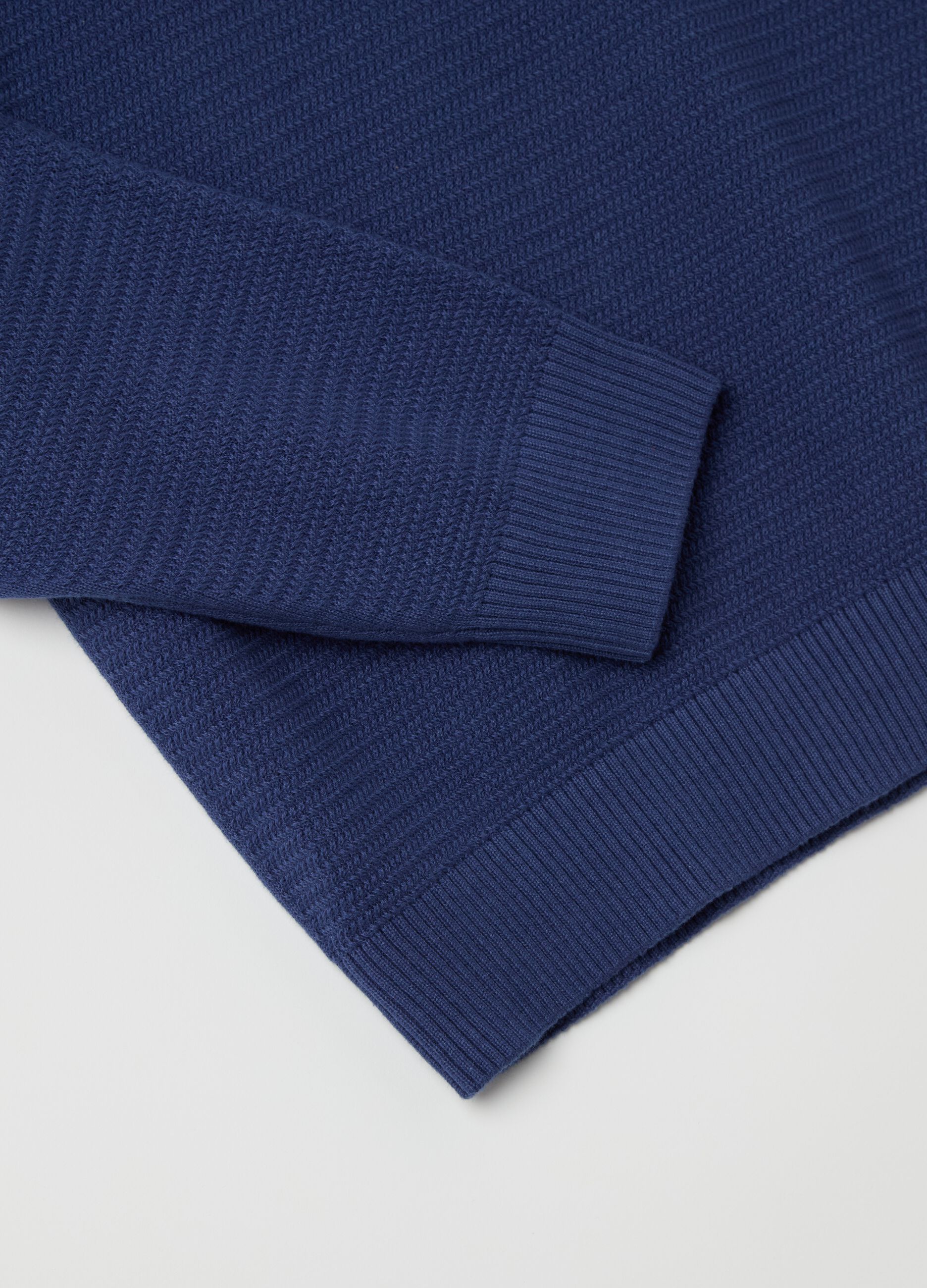 Pullover in cotone con trama ondulata 