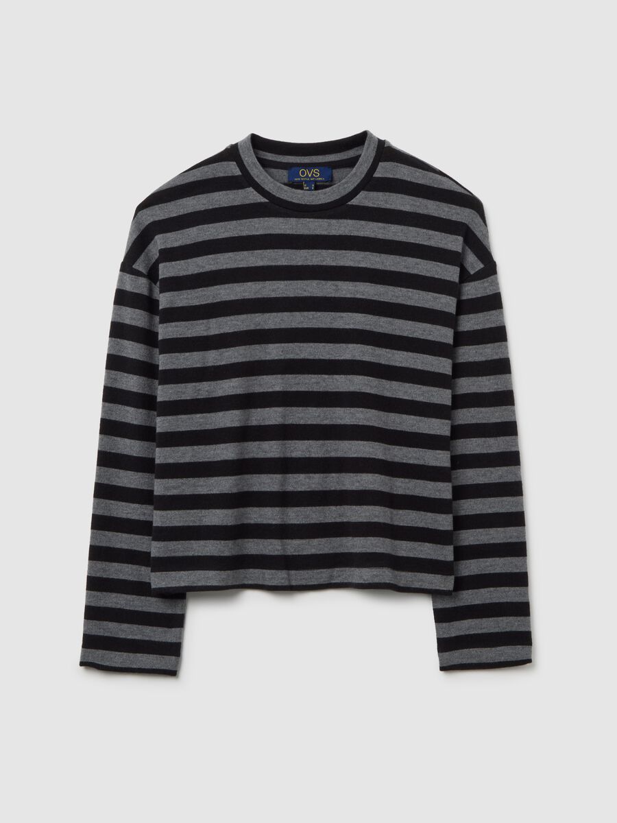 Multicolour striped regular fit sweater_4
