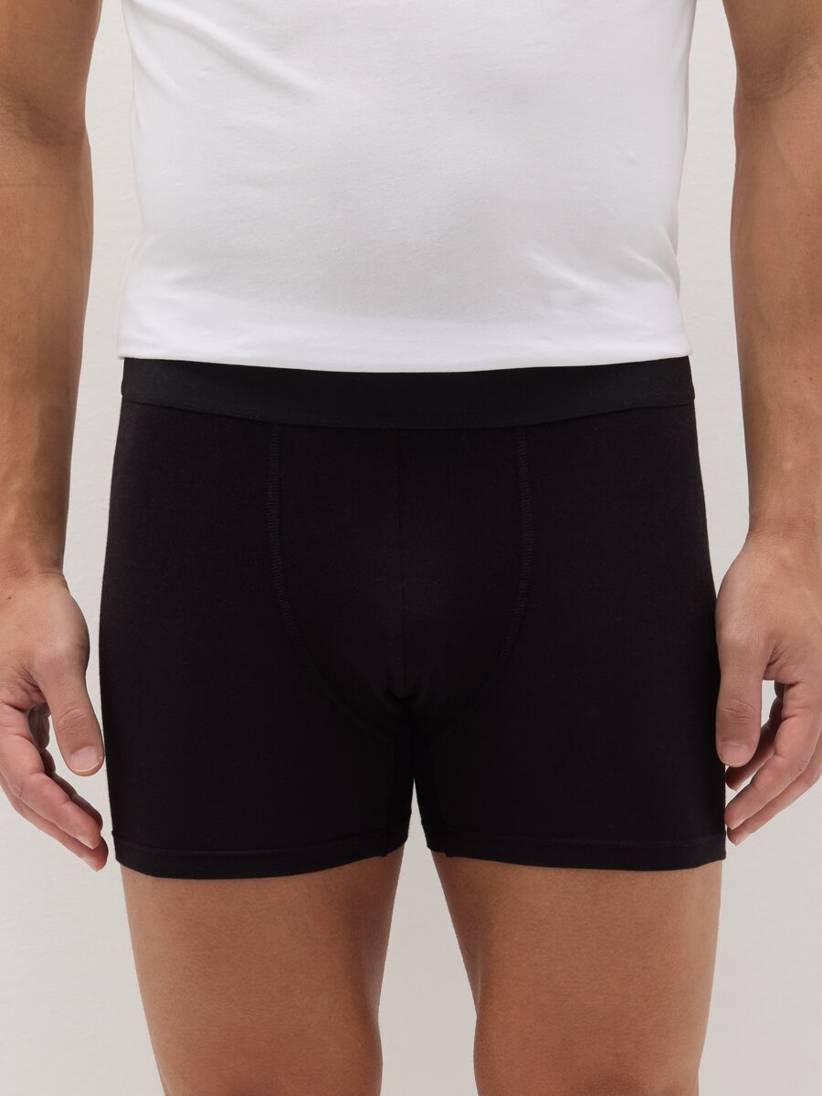 Midi boxer shorts in stretch cotton_1