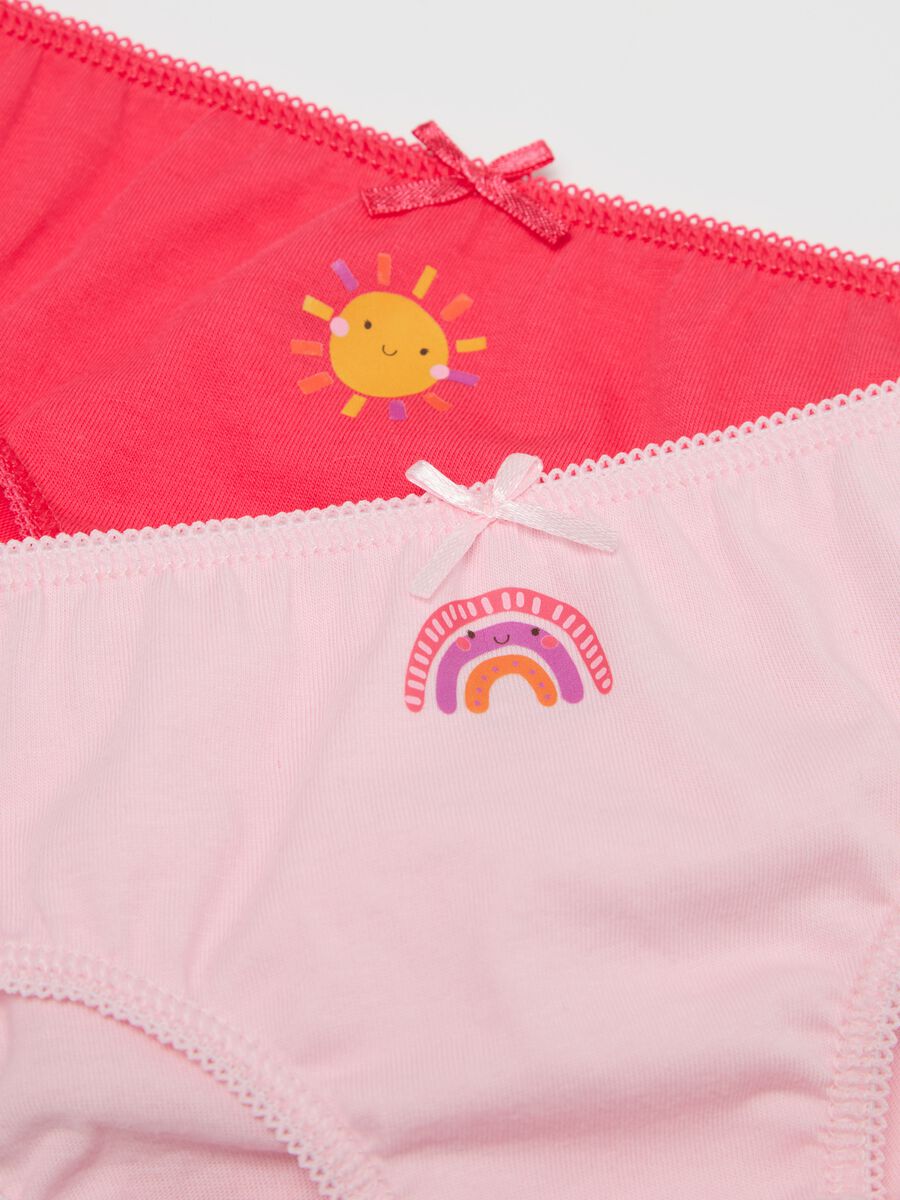 Three-pack briefs in cotton with bow and print_2