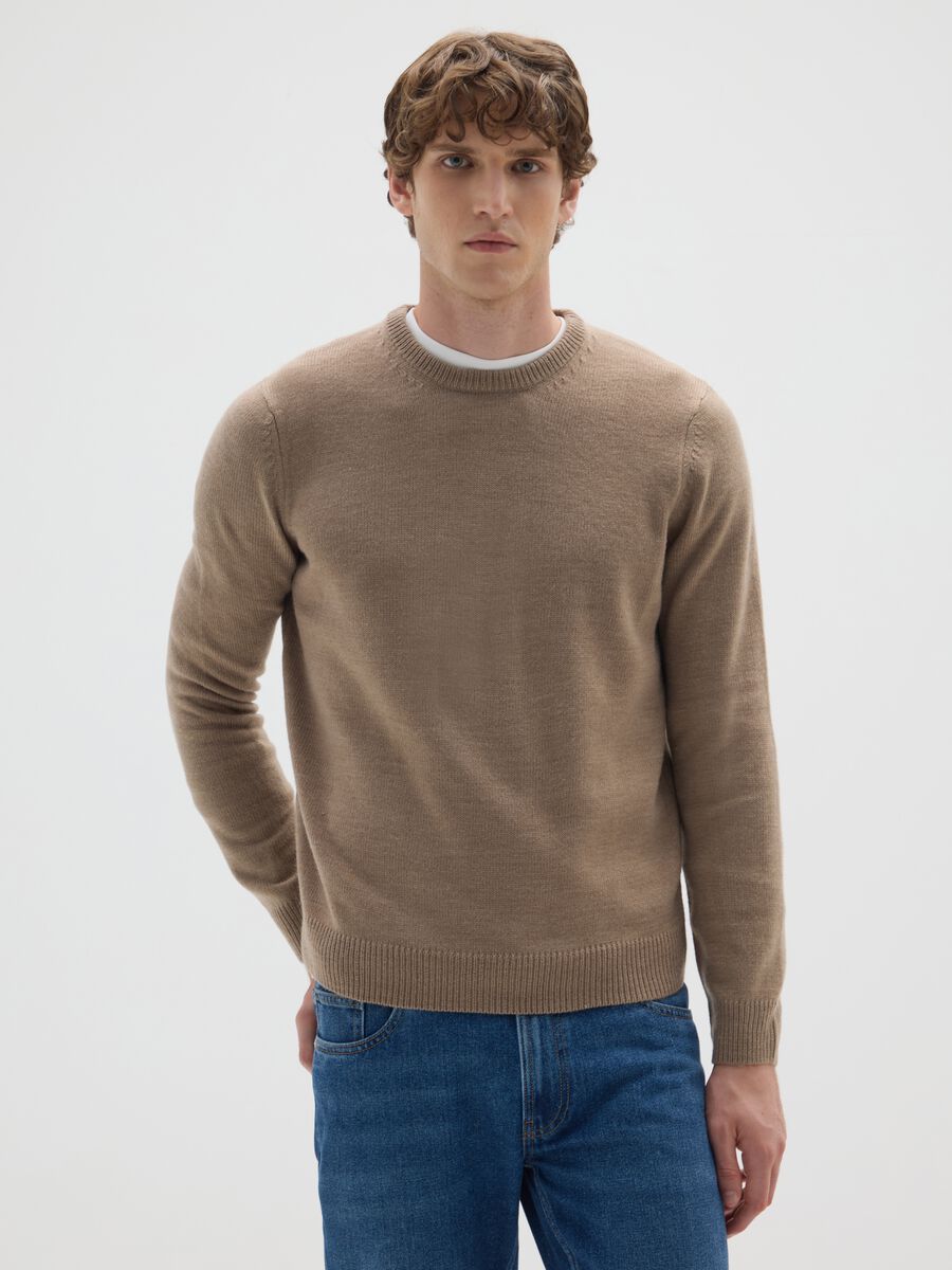 Regular Fit Beige Jumper_0