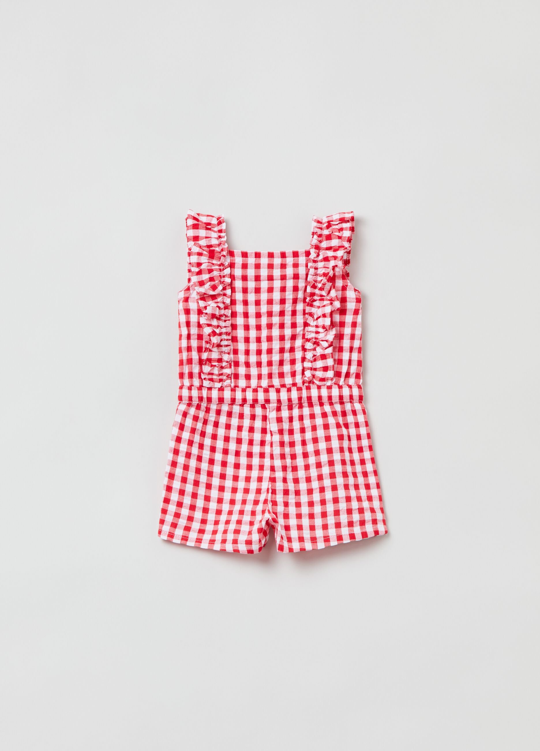 Tutina corta in seersucker fantasia vichy_1