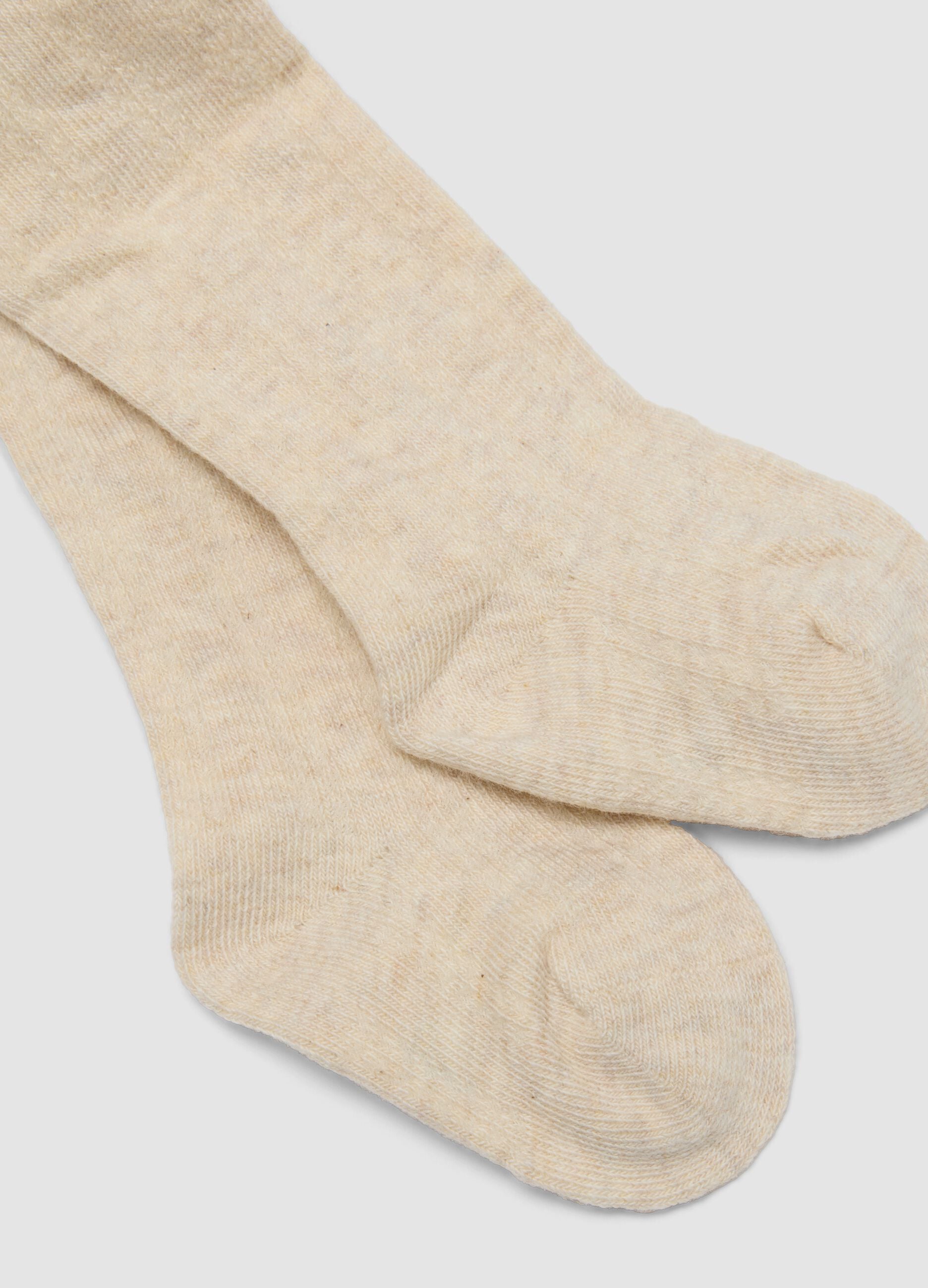 Beige organic stretch cotton tights