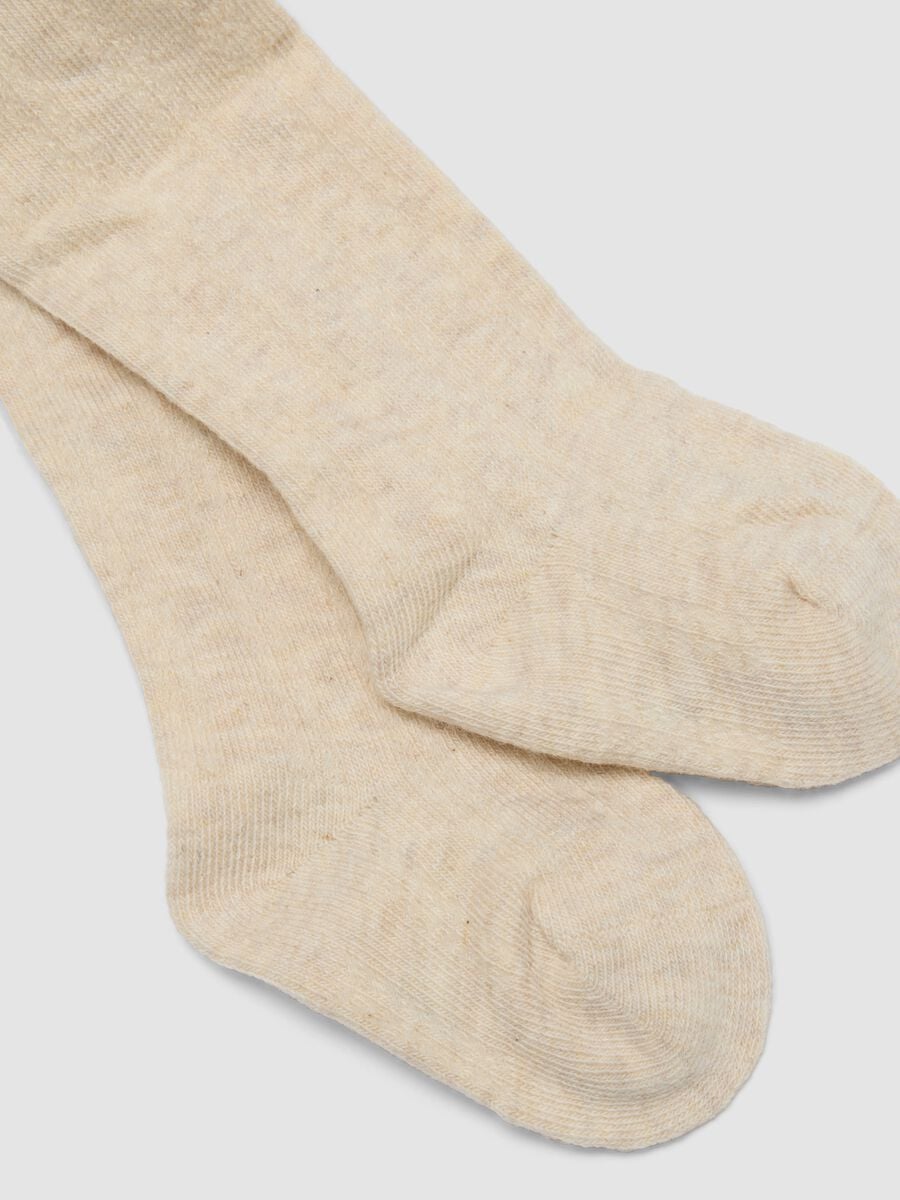 Beige organic stretch cotton tights_2