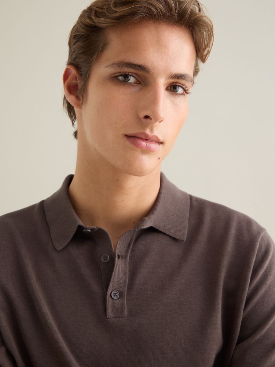Men's Brown Cotton Blend Polo Regular Fit_2