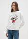 White crew neck sweatshirt in regular fit cotton blend with Peanuts print_0
