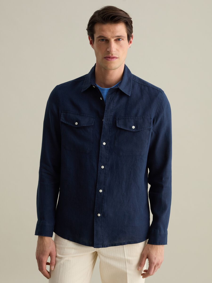 Regular-fit shirt in linen_0