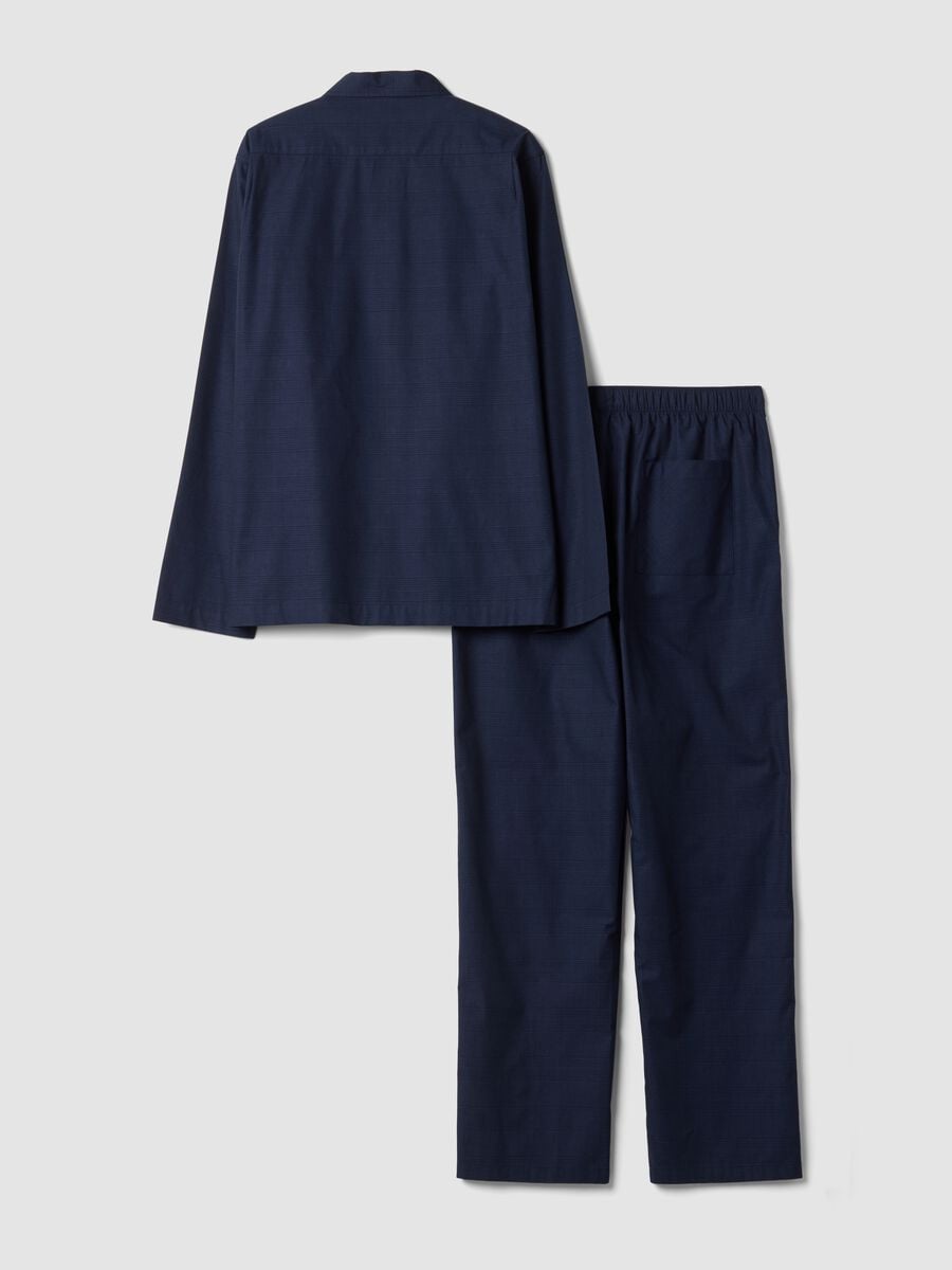 Pigiama blu in puro cotone organico con colletto_6
