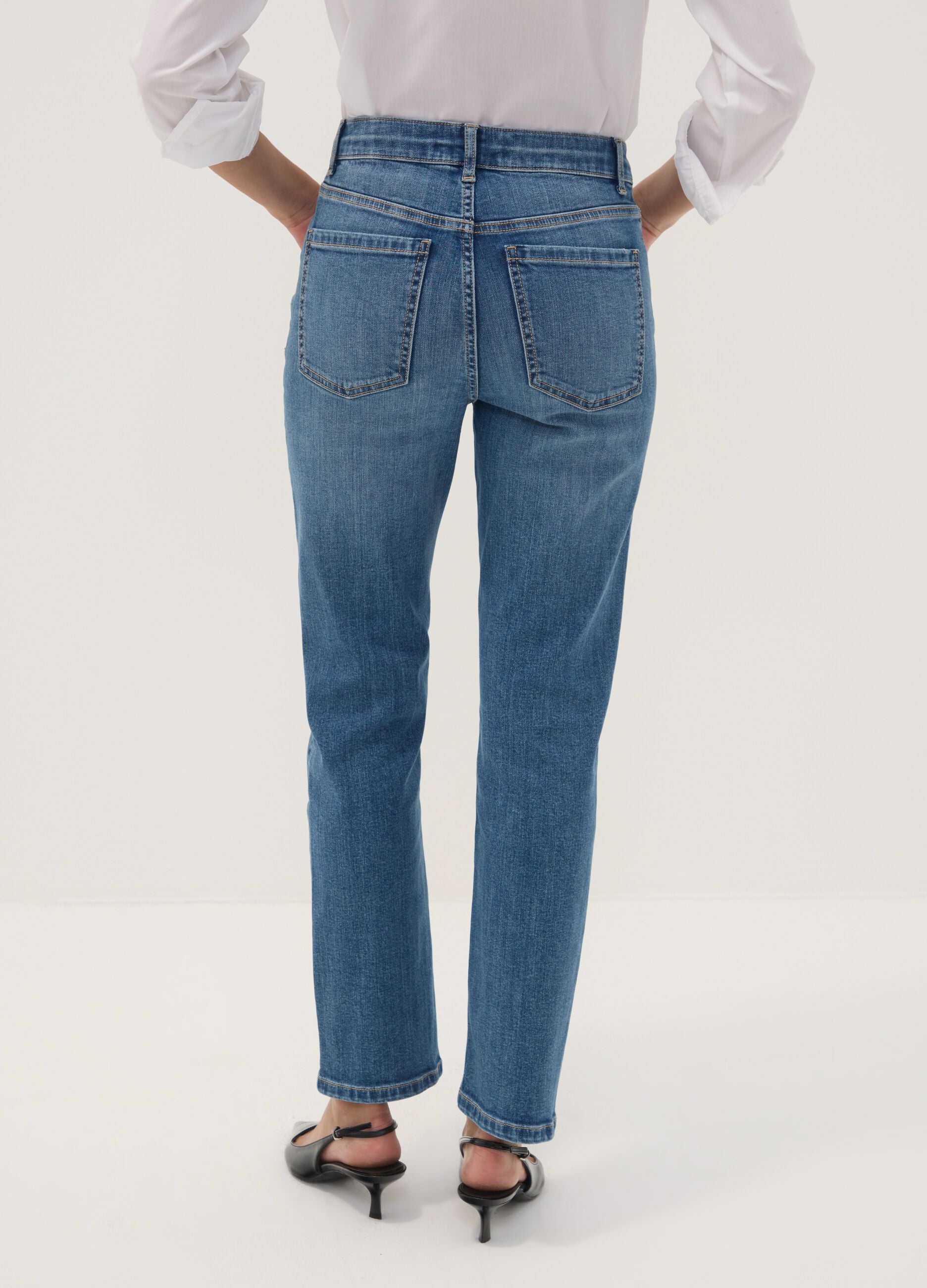 Slim-fit stretch cotton denim jeans