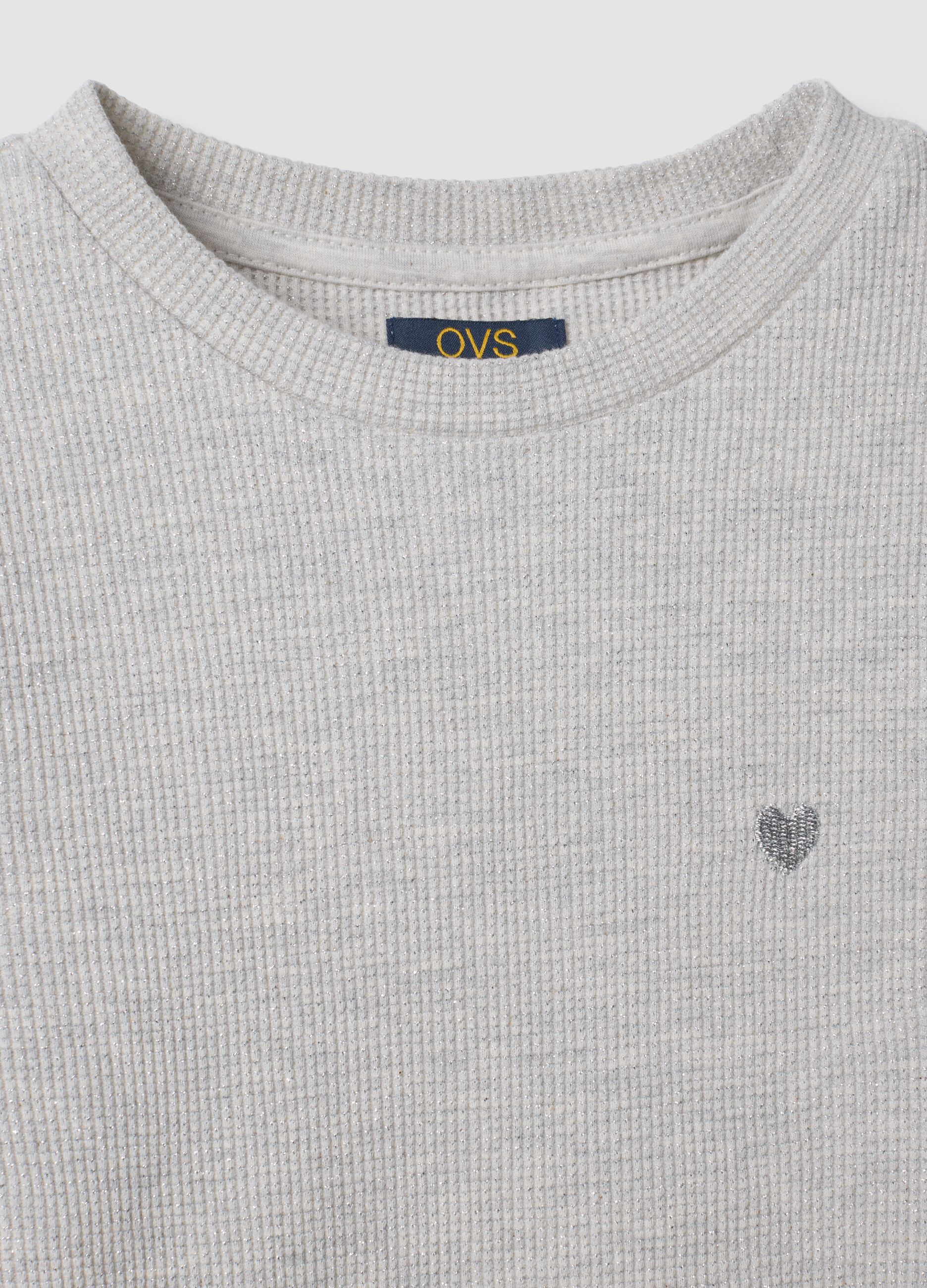 Marl grey cotton-blend crew-neck T-shirt
