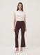 Brown stretch viscose flared leggings_0