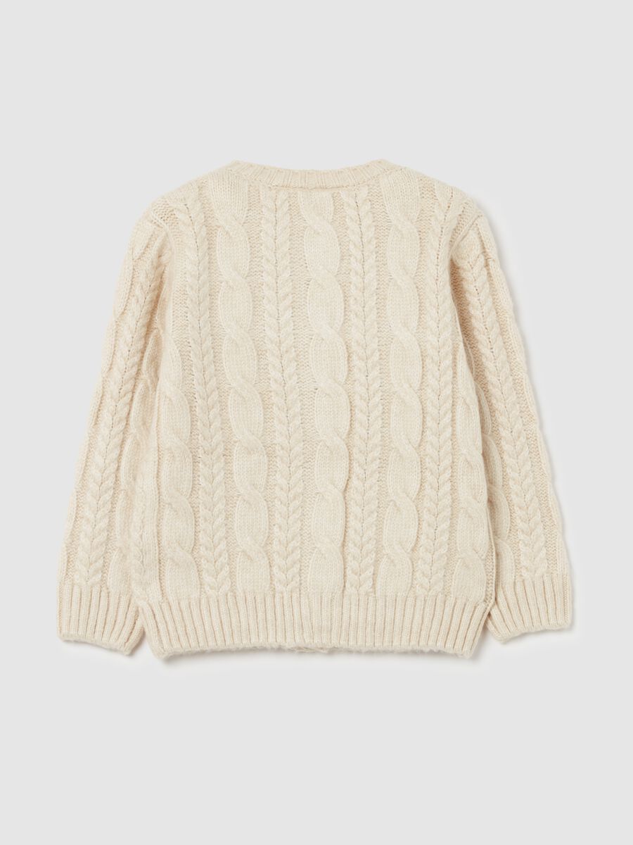 Cardigan with cable-knit design_1
