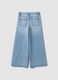 Girls&rsquo; pure cotton wide-leg denim jeans with embroidery_1