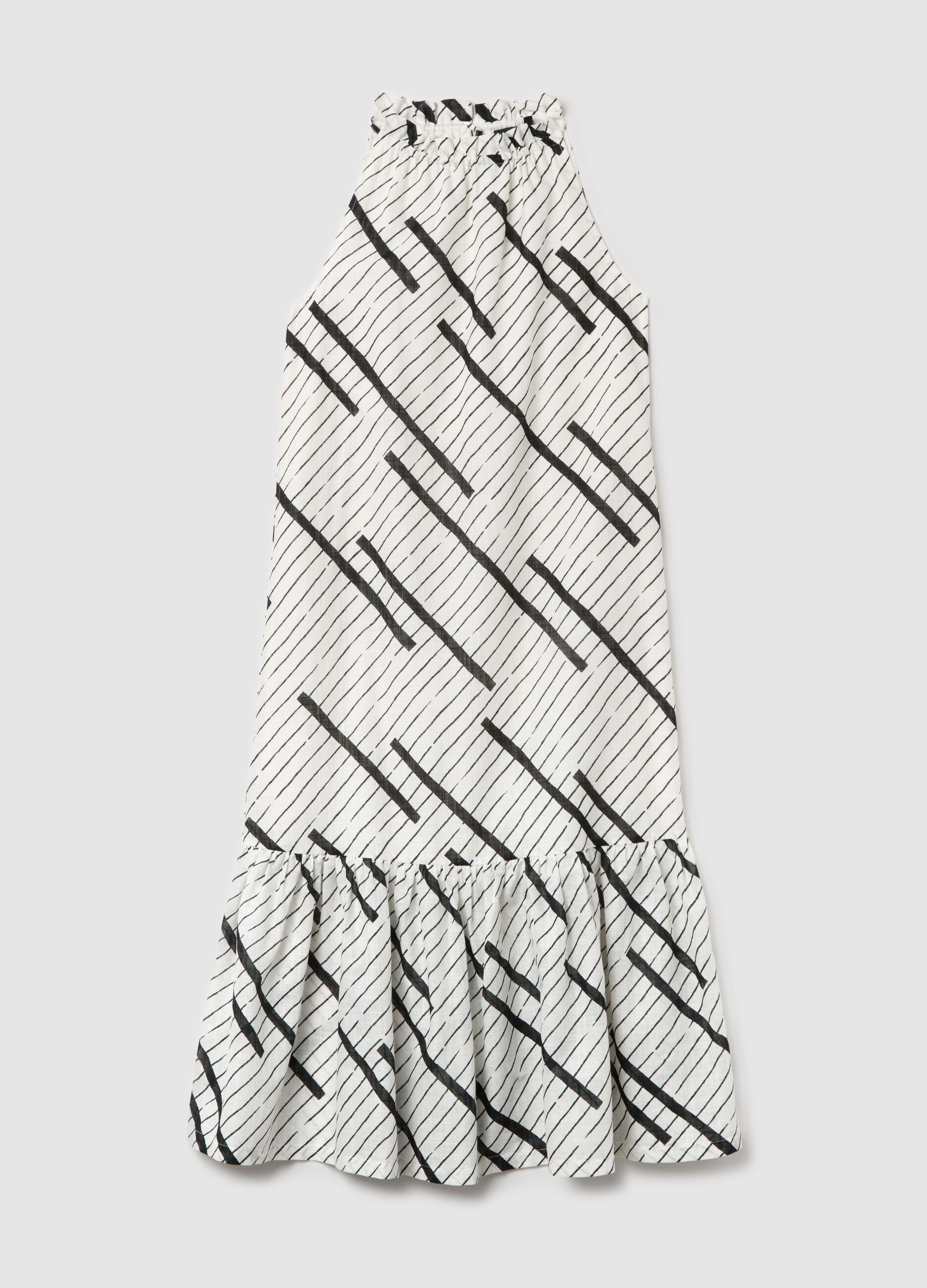 Women's long dress in pure multicolour cotton, oversized