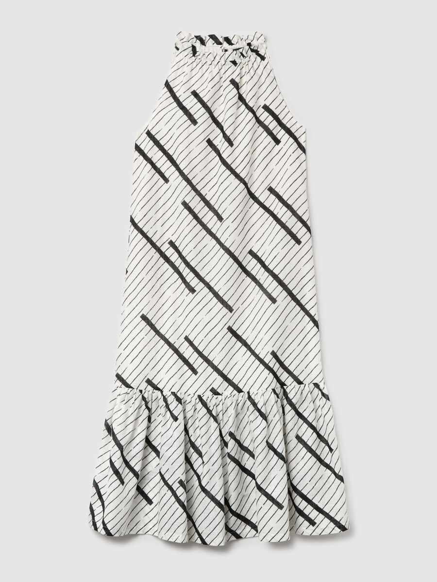 Women's long dress in pure multicolour cotton, oversized_4