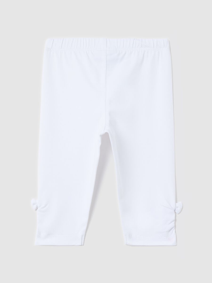 Leggings in stretch cotton with bows_1