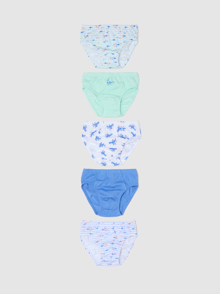 Five-pack cotton briefs with print_0