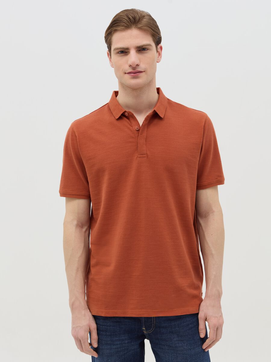 Regular-fit polo shirt in jersey slub_0