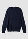 Navy crew-neck jumper in viscose blend, regular fit_4