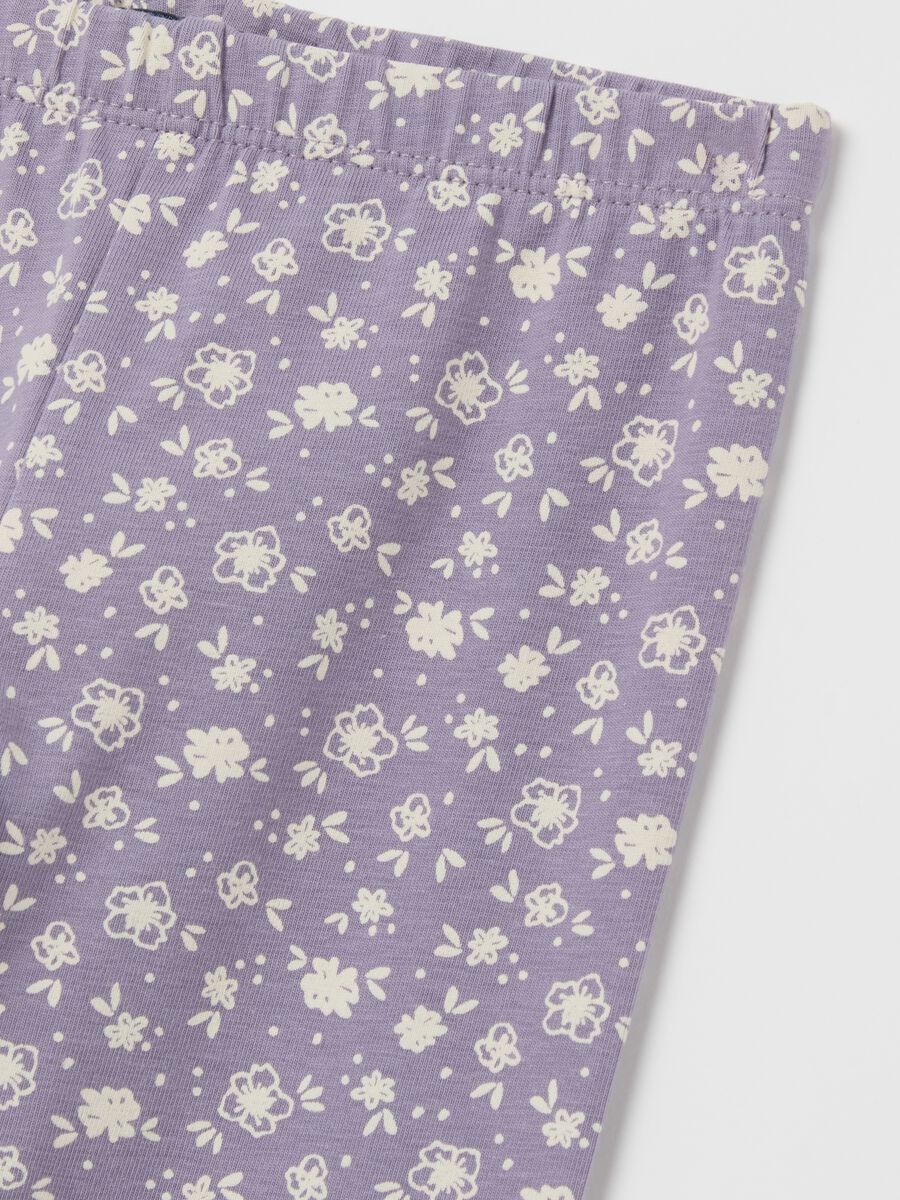 Leggings in stretch cotton with ditsy floral print_2