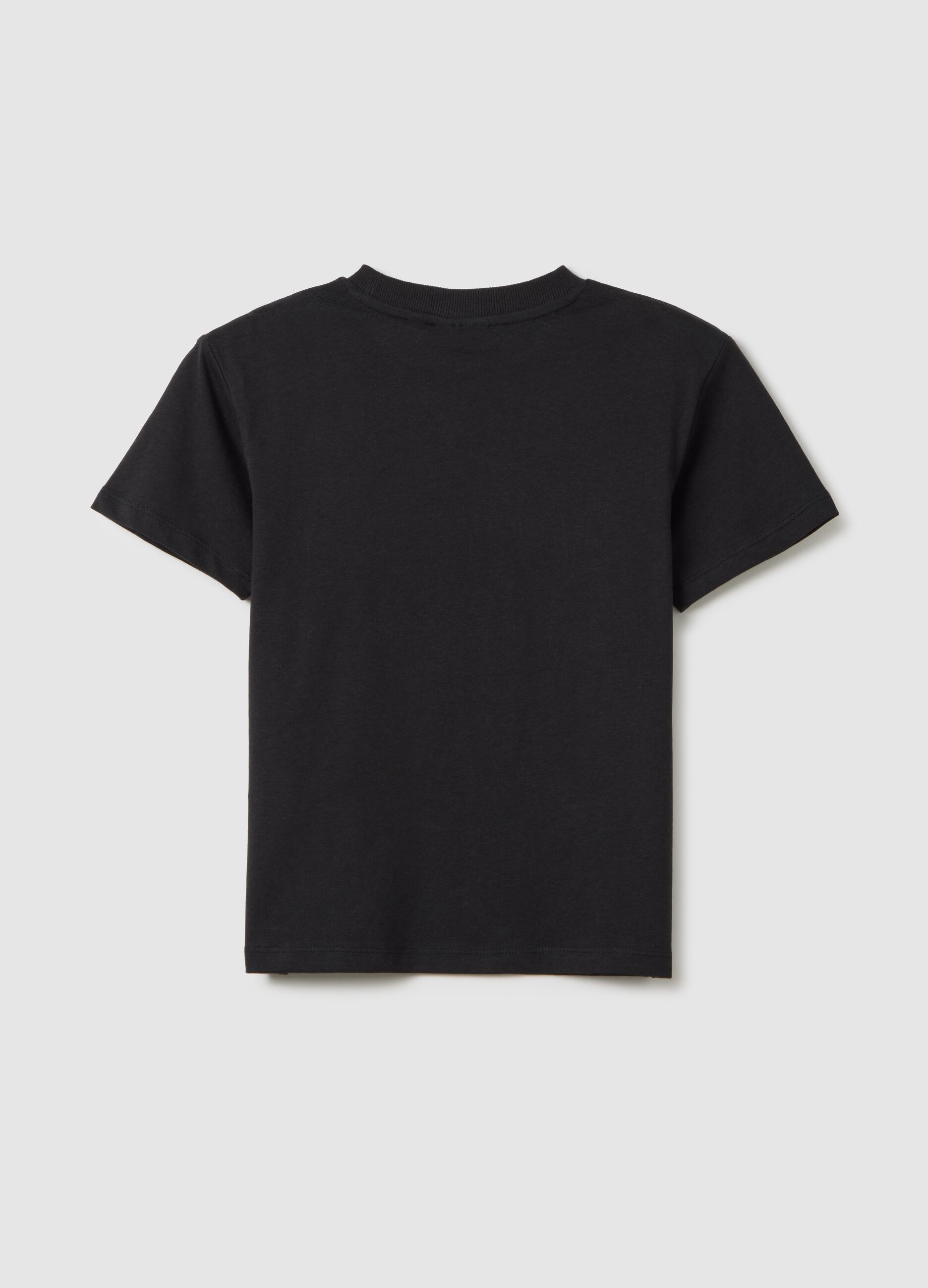 Black pure cotton regular fit kids' T-shirt with Los Angeles Lakers logo