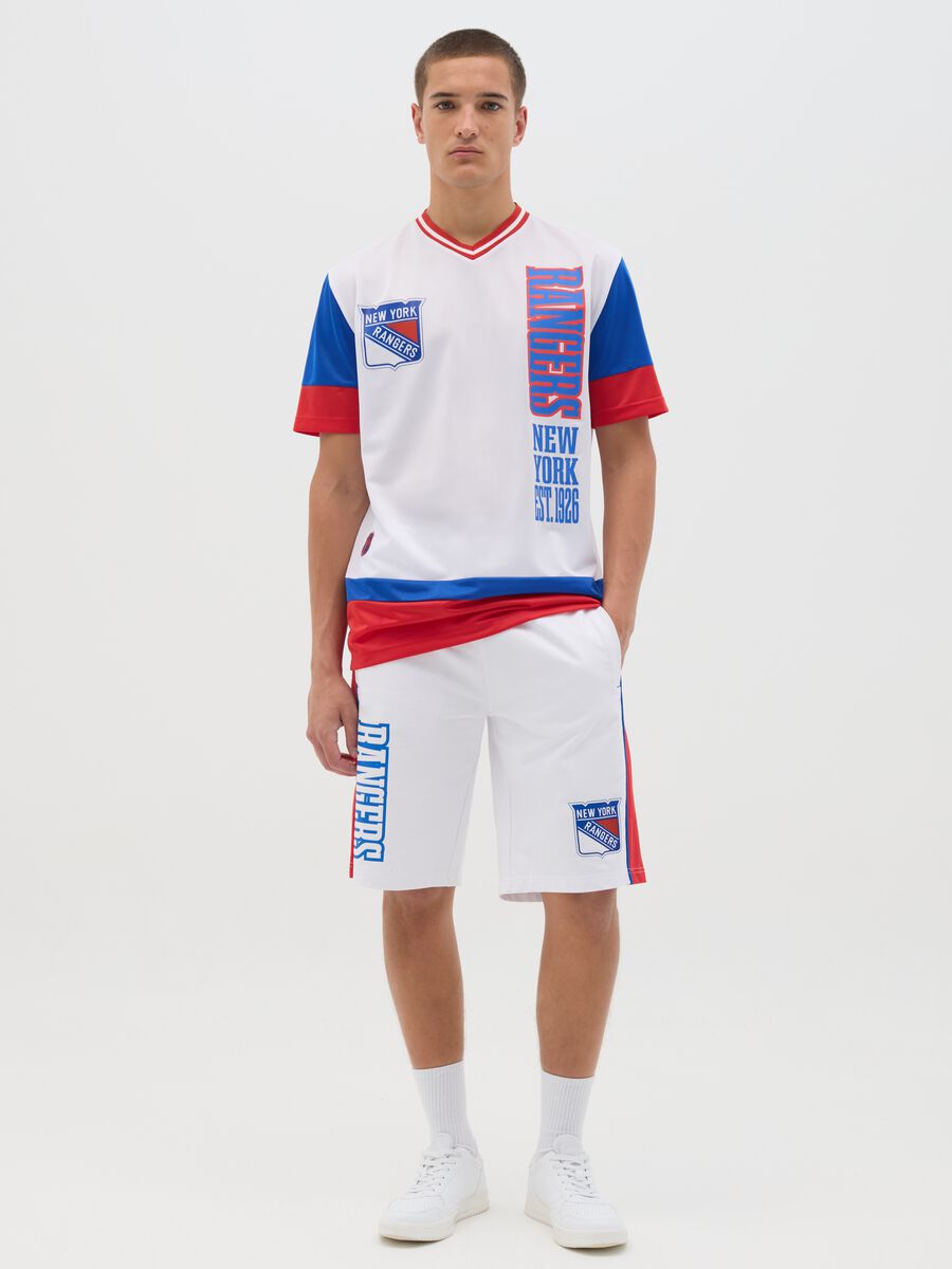 White New York Rangers T-shirt with mixed materials_1