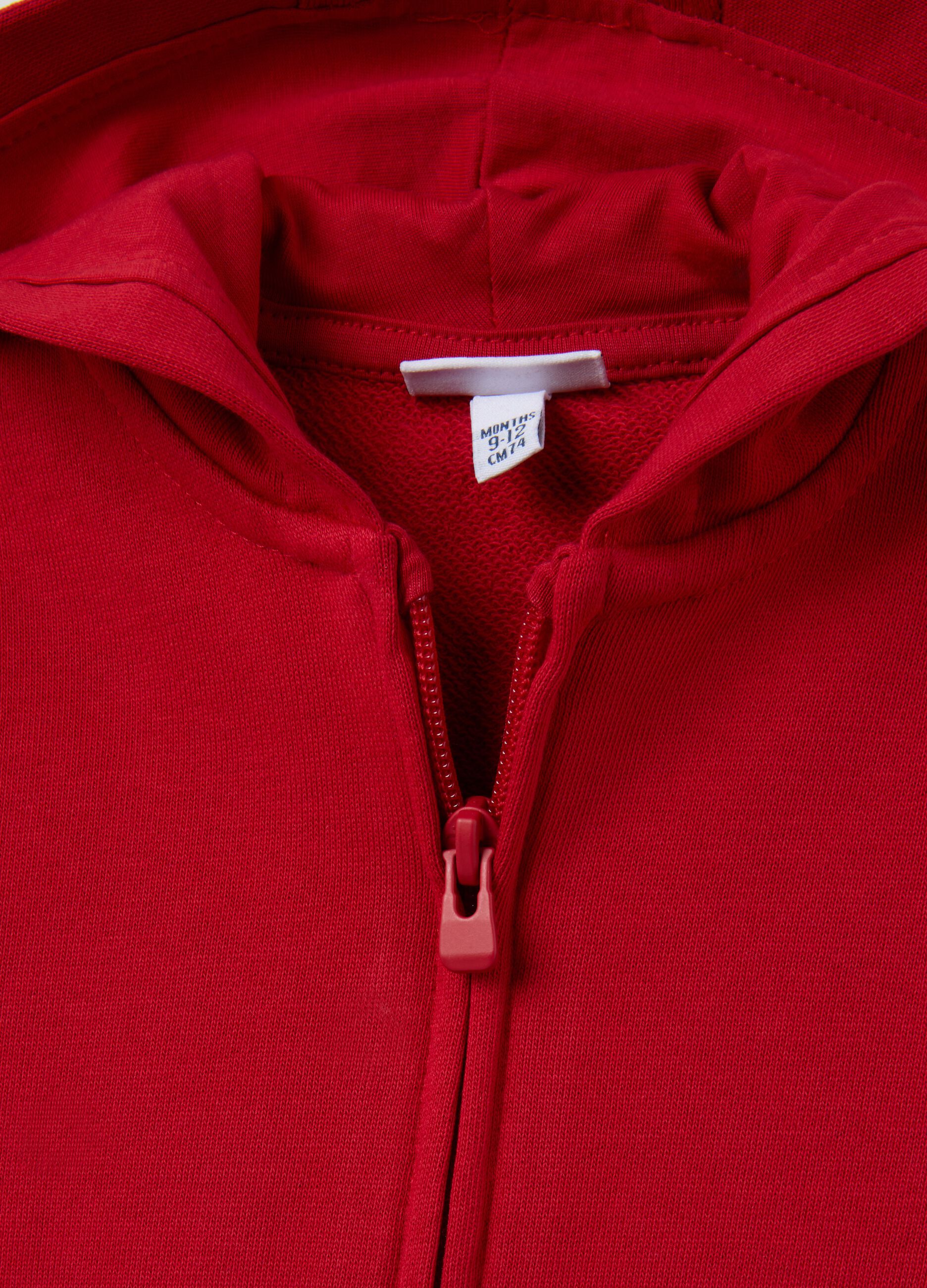 Felpa da neonato in puro cotone rossa regular fit