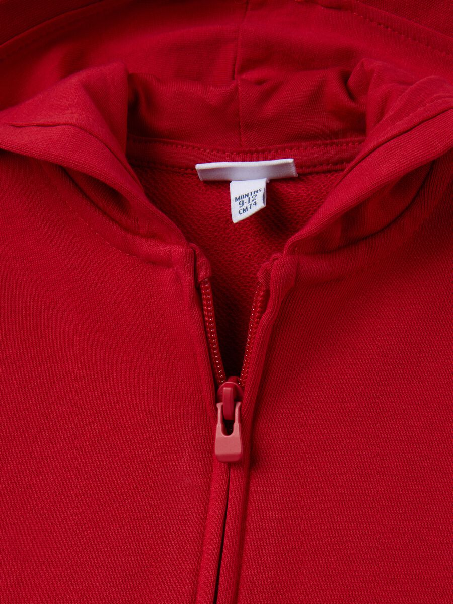 Felpa da neonato in puro cotone rossa regular fit_2