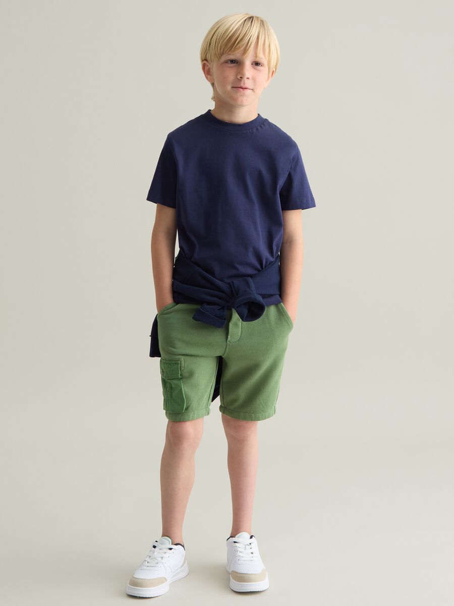 Green Baggy Pure Cotton Children's Shorts_0