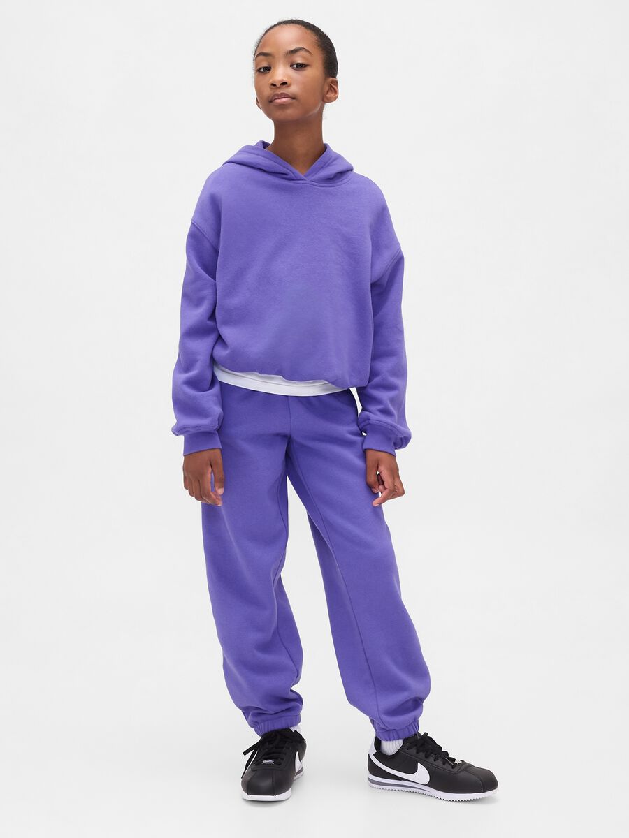Purple knit trousers for girls_0