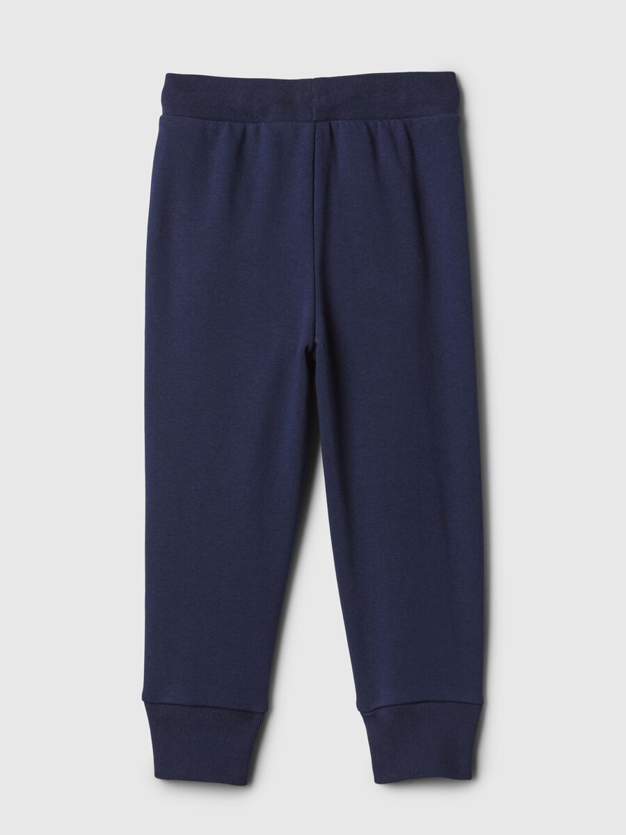 Fleece joggers with drawstring and embroidered logo_1