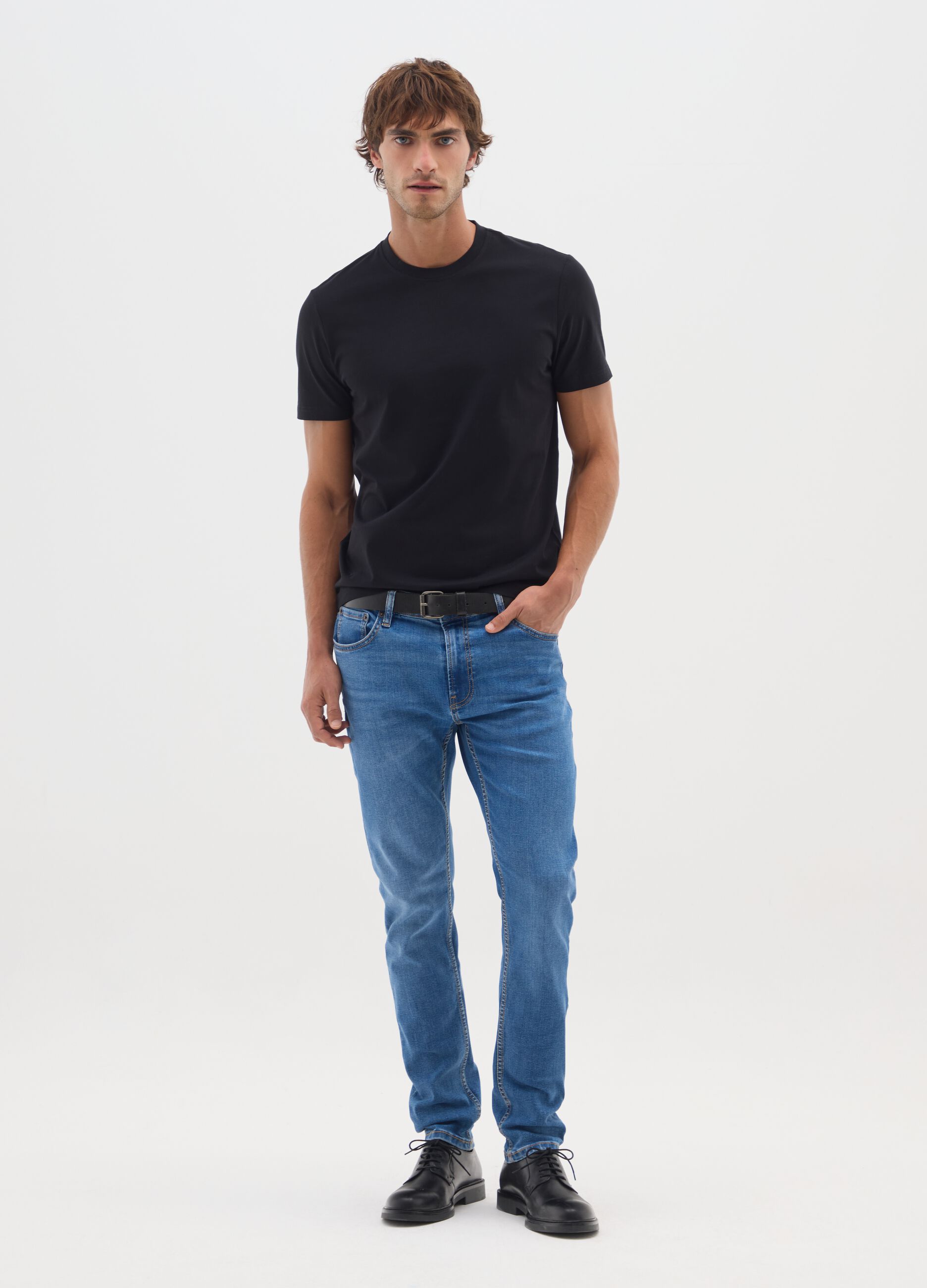 Blue denim cotton skinny jeans