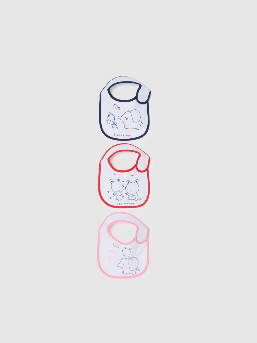 Multicolour Cotton Bibs Tripack for Baby Girls_0
