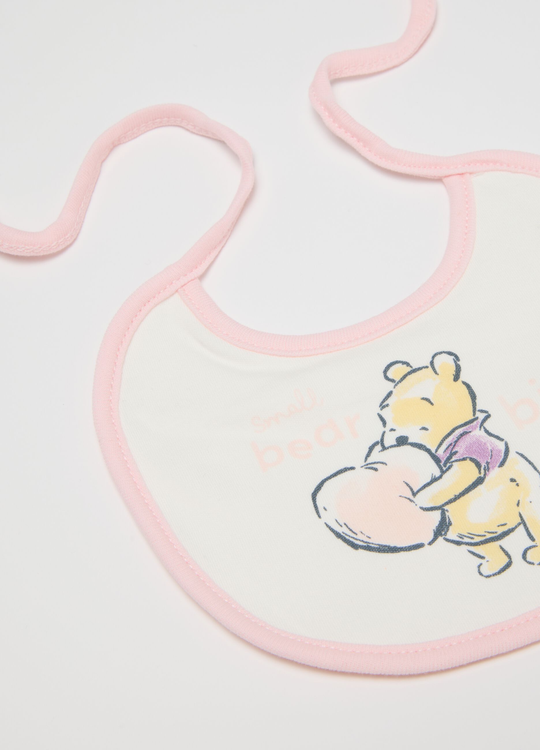 Baby girl's white pure cotton bib set