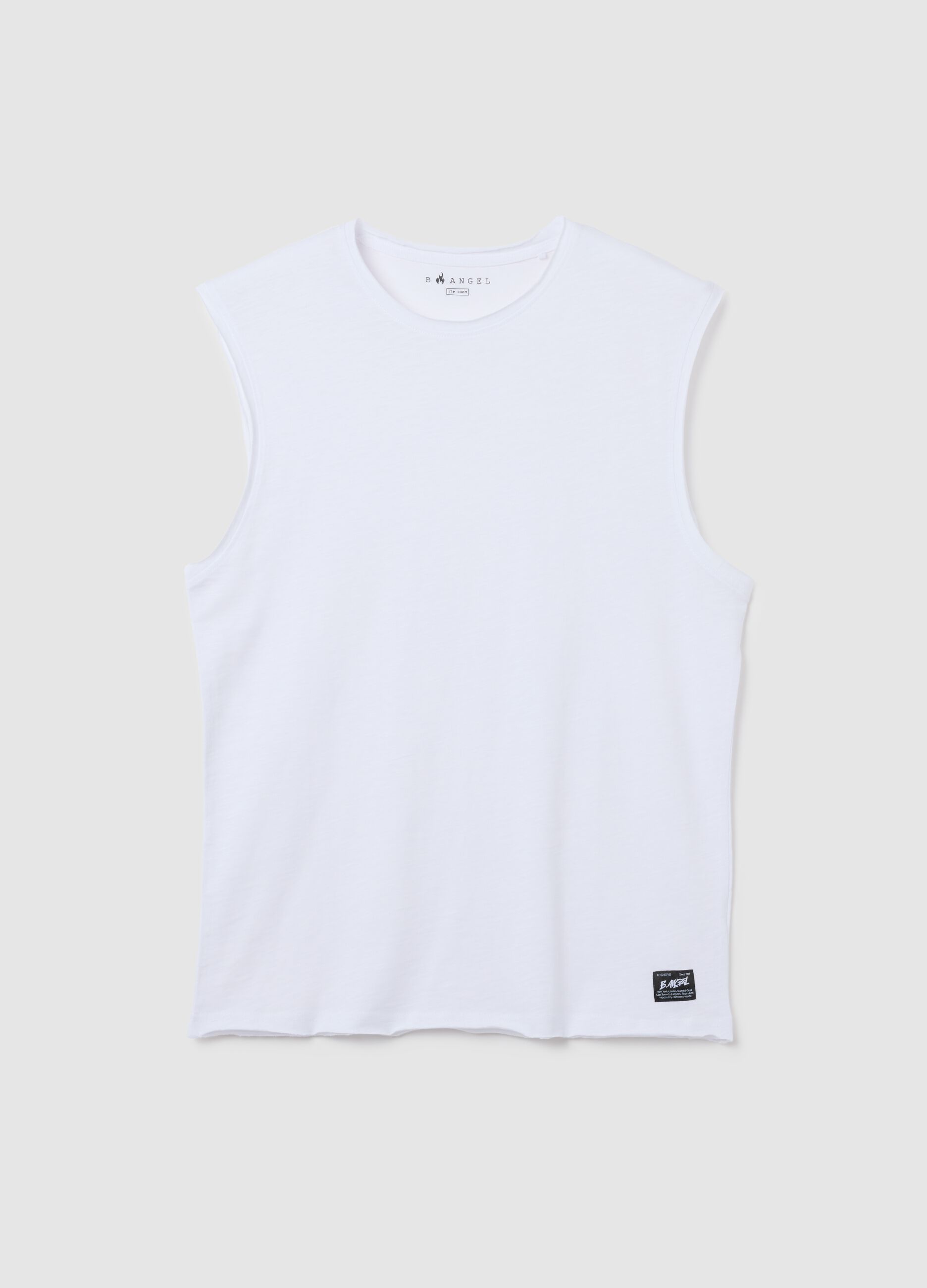 Men's regular fit white pure cotton T-shirt