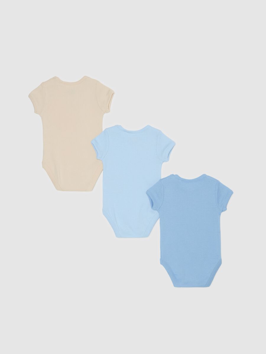 Three-pack organic cotton bodysuits with short sleeves_1