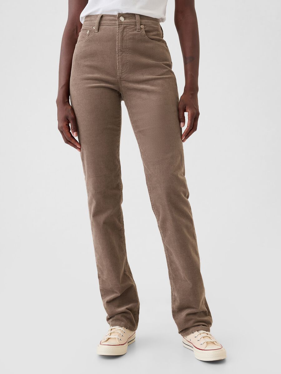 Straight high-rise trousers in corduroy_1