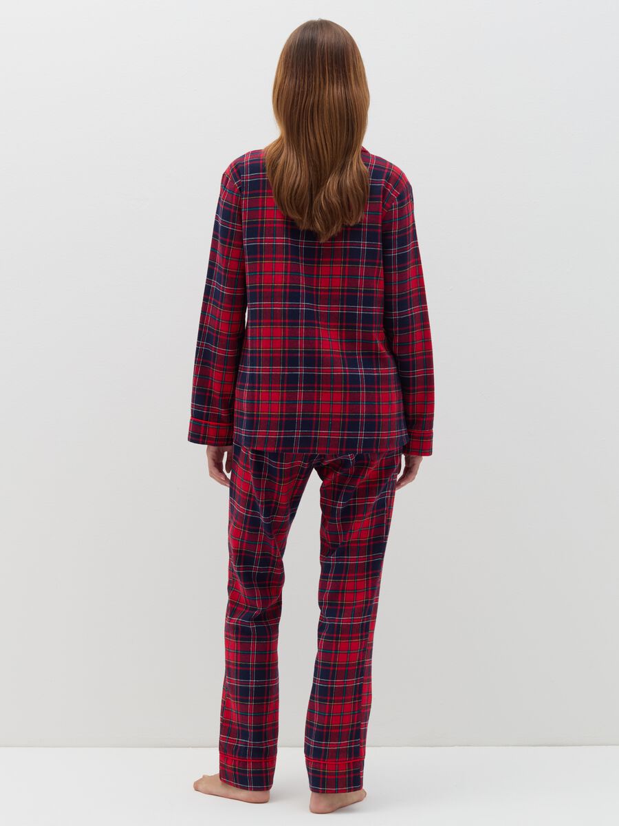 Long flannel pyjamas with tartan pattern_2