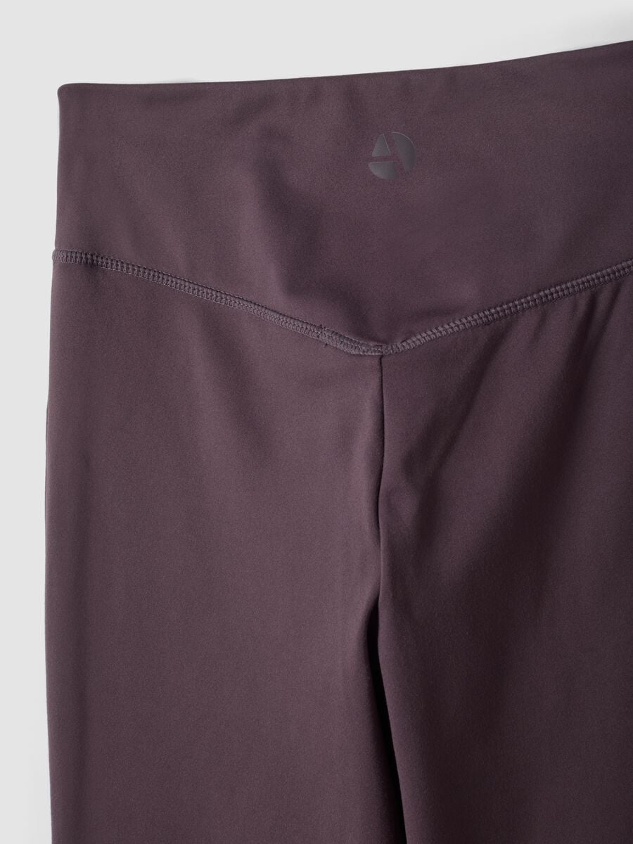 Leggings viola flare in tessuto elasticizzato_9