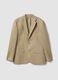 Beige Pure Linen Slim Fit Blazer_0