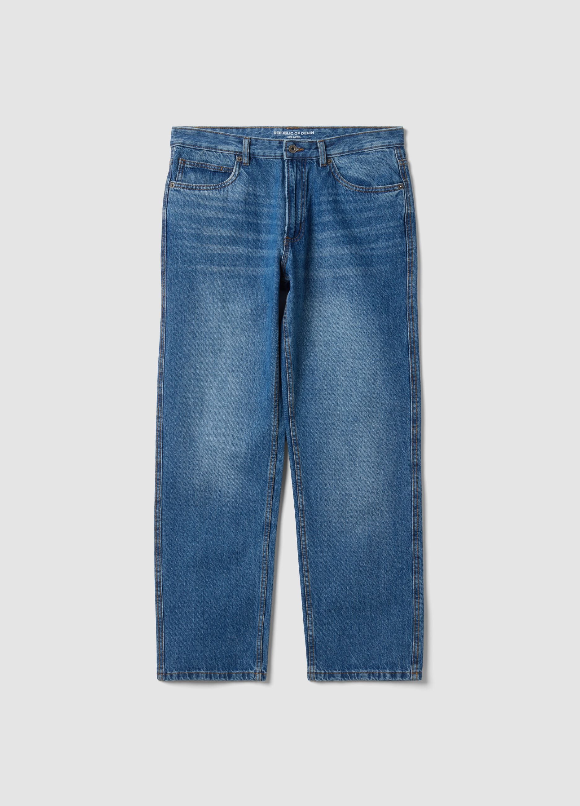 Pure cotton denim jeans, relaxed fit
