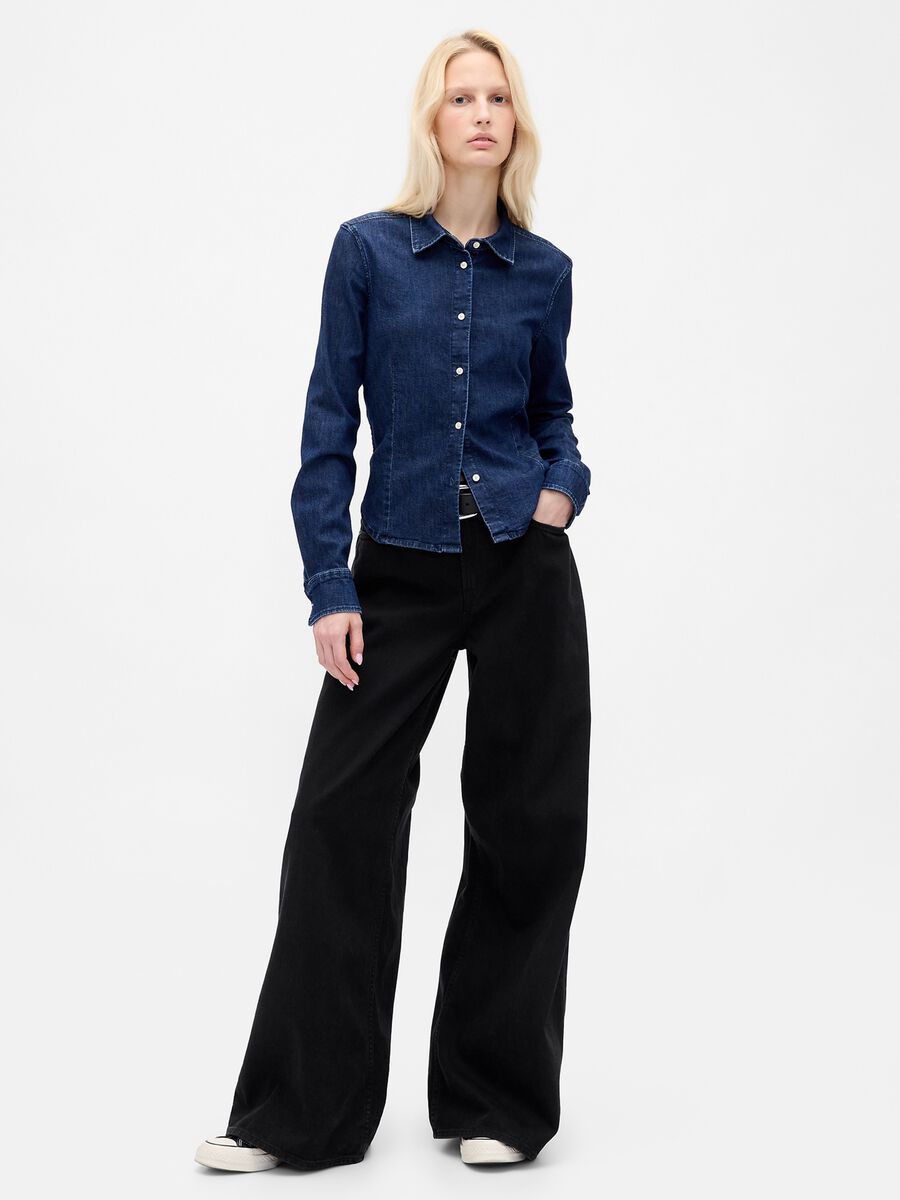 Black Trousers in Lyocell and Cotton_0