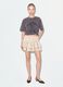 Beige viscose-blend polka dot skirt with tiered ruffles_0