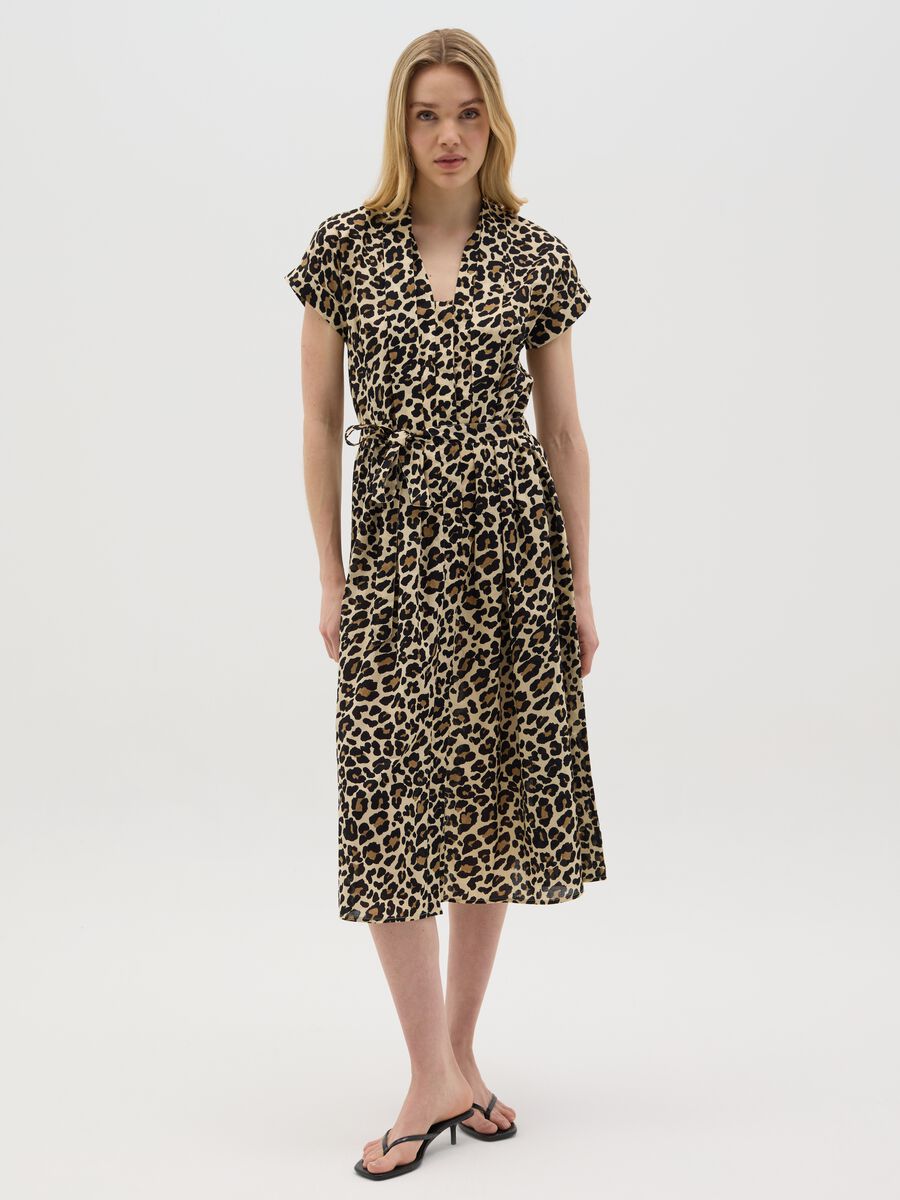 Cotton Leopard Print Dress_0